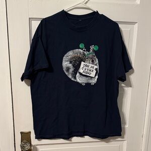 Navy T-Shirt with Squirrel Design